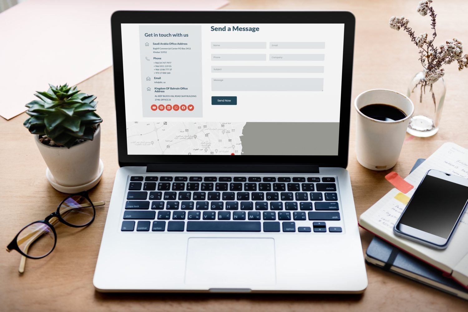 DTC website contact page with enquiry form